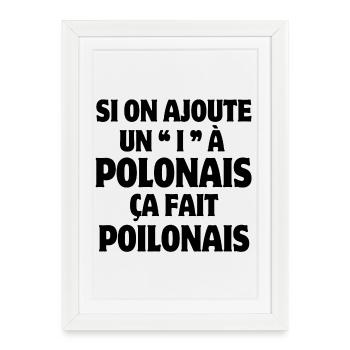 Pologne, polonais, Pologne humour - Affiche encadrée (27 × 37 cm) - blanc - Devant