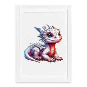 Dragon - Affiche encadrée (27 × 37 cm) - blanc - Devant