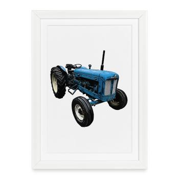 Super Tracteur - Affiche encadrée (27 × 37 cm) - blanc - Devant