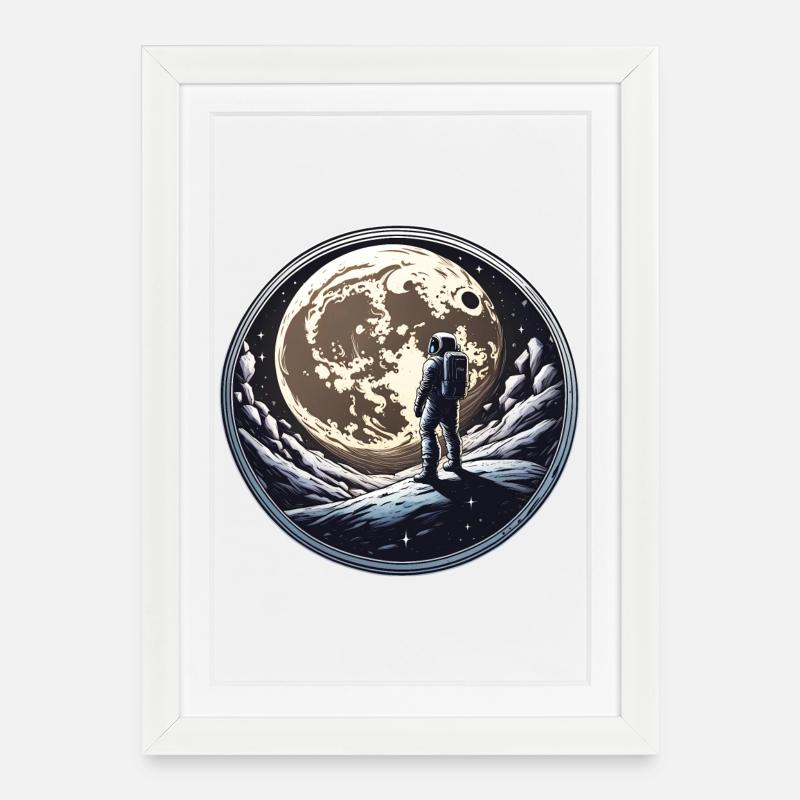 Moon man - Framed poster (27 × 37 cm) - white