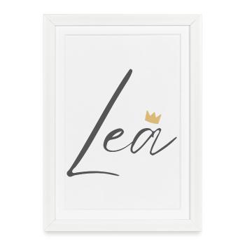 Princess Lea Crown Shirt – Name with letter L - Framed poster (27 × 37 cm) - white - Front