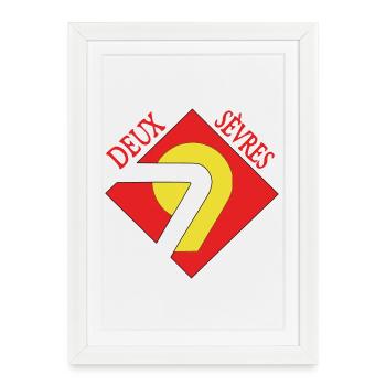 Deux-Sèvres - Affiche encadrée (27 × 37 cm) - blanc - Devant