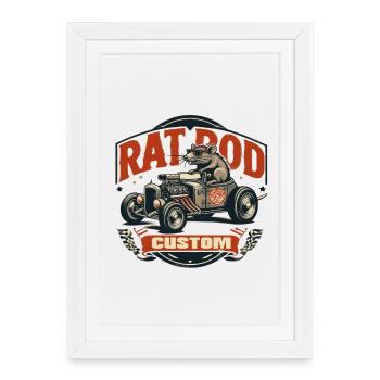 Ratsking Ratlook Shirt – Rustic Custom Style - Framed poster (27 × 37 cm) - white - Front
