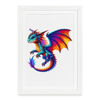 Dragon - Affiche encadrée (27 × 37 cm) - blanc - Devant