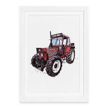 Tracteur DT 65 90 - Affiche encadrée (27 × 37 cm) - blanc - Devant