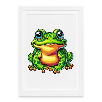 Grenouille - Affiche encadrée (27 × 37 cm) - blanc - Devant