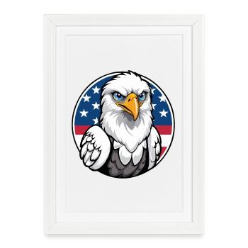 USA and USA Eagle - Framed poster (27 × 37 cm) - white - Front