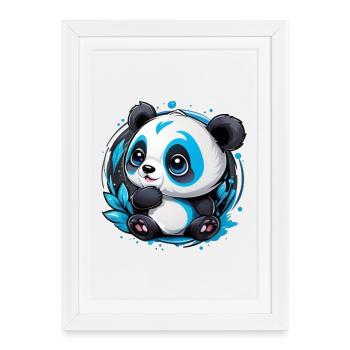 Panda Ours Petit et Mignon - Affiche encadrée (27 × 37 cm) - blanc - Devant
