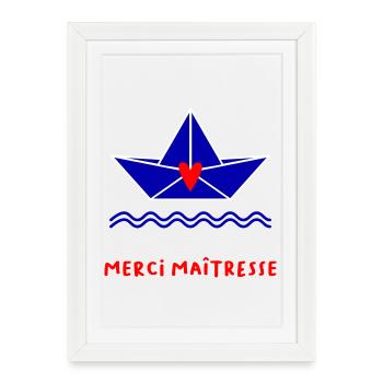 MERCI. MAÎTRESSE. MERCI MAÎTRESSE - Affiche encadrée (27 × 37 cm) - blanc - Devant