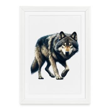 Wolf - Framed poster (27 × 37 cm) - white - Front