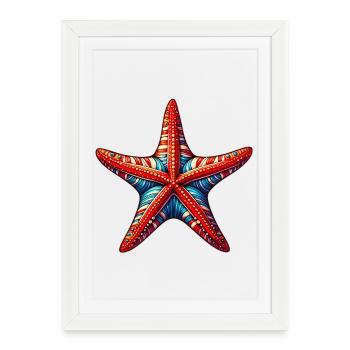 Étoile de mer - Affiche encadrée (27 × 37 cm) - blanc - Devant