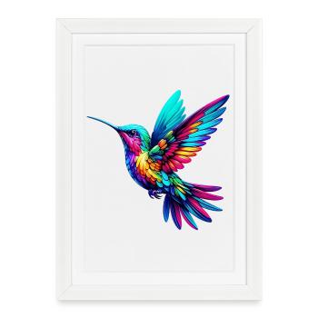 Colibri - Affiche encadrée (27 × 37 cm) - blanc - Devant