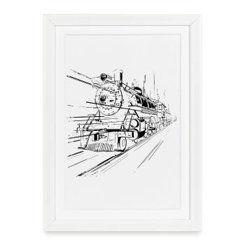 Train - Affiche encadrée (27 × 37 cm) - blanc - Devant