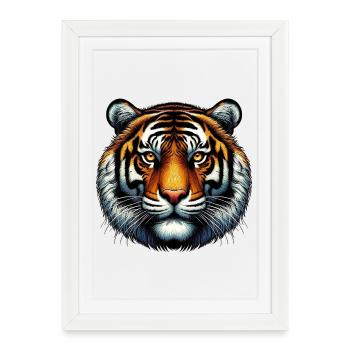 Tigre - Affiche encadrée (27 × 37 cm) - blanc - Devant