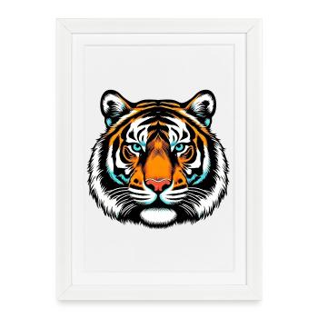 Tiger - Framed poster (27 × 37 cm) - white - Front