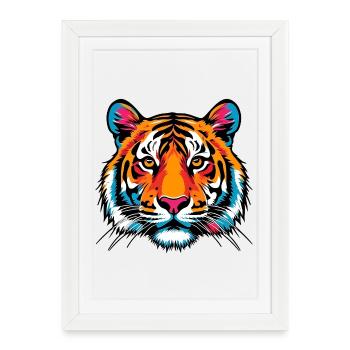 Tigre - Affiche encadrée (27 × 37 cm) - blanc - Devant