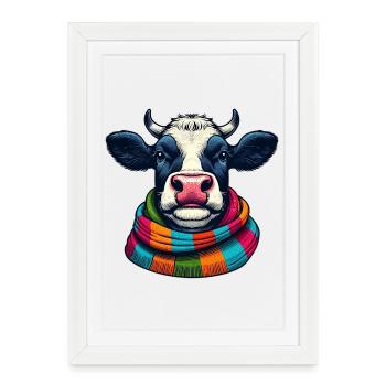 Vache - Affiche encadrée (27 × 37 cm) - blanc - Devant