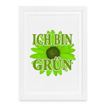 Je suis vert - Fleur de margarite - Affiche encadrée (27 × 37 cm) - blanc - Devant