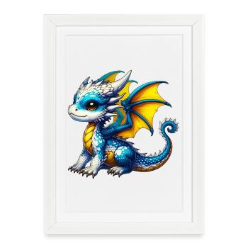 Dragon - Framed poster (27 × 37 cm) - white - Front