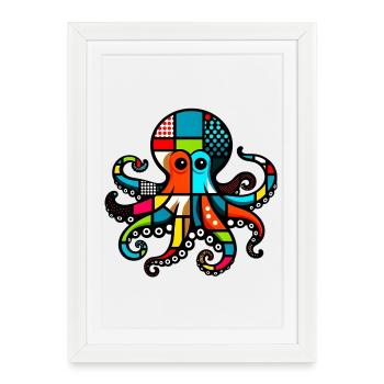 Octopus - Framed poster (27 × 37 cm) - white - Front