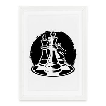 Chess pieces - Framed poster (27 × 37 cm) - white - Front