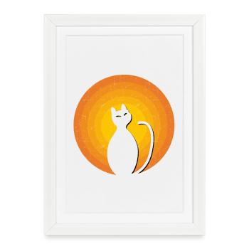 Cat Vintage Orange - Framed poster (27 × 37 cm) - white - Front
