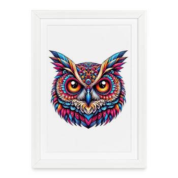 Hibou - Affiche encadrée (27 × 37 cm) - blanc - Devant