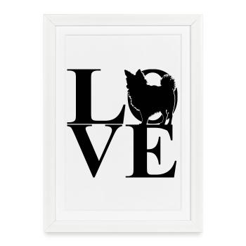 Chihuahua Love Dog Motif - Framed poster (27 × 37 cm) - white - Front
