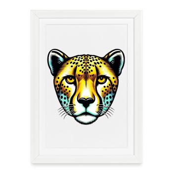 Guépard - Affiche encadrée (27 × 37 cm) - blanc - Devant