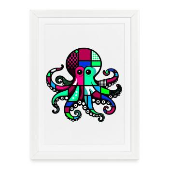 Octopus - Framed poster (27 × 37 cm) - white - Front