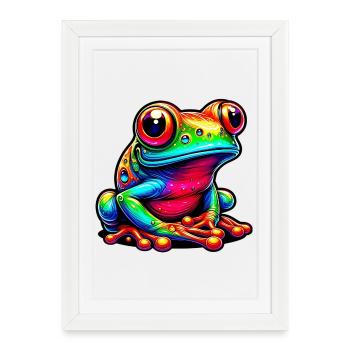 Grenouille - Affiche encadrée (27 × 37 cm) - blanc - Devant