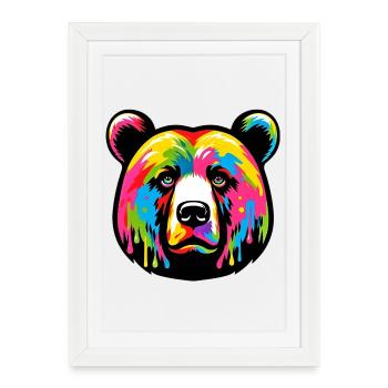 Bear - Framed poster (27 × 37 cm) - white - Front