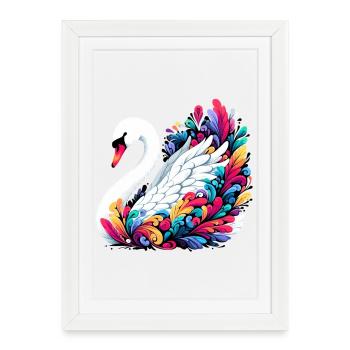 Cygne - Affiche encadrée (27 × 37 cm) - blanc - Devant