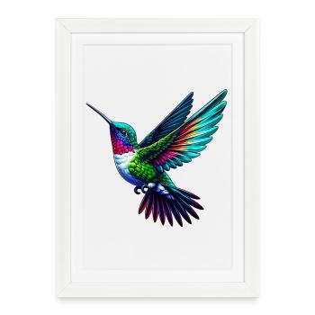 Hummingbird - Framed poster (27 × 37 cm) - white - Front