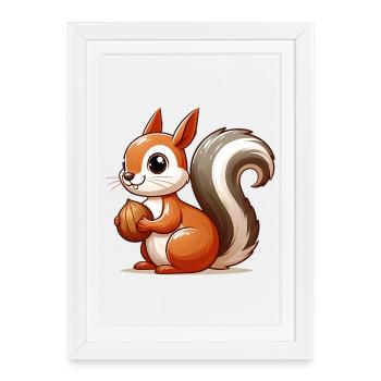 Squirrel - Framed poster (27 × 37 cm) - white - Front