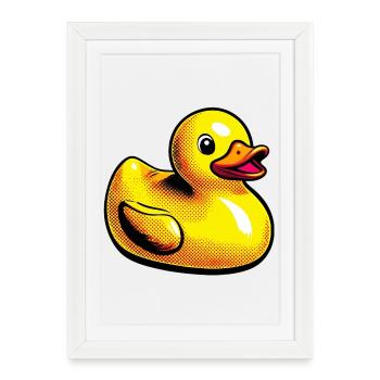 Caneton Canard Canard Canard - Affiche encadrée (27 × 37 cm) - blanc - Devant