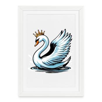 Cygne - Affiche encadrée (27 × 37 cm) - blanc - Devant