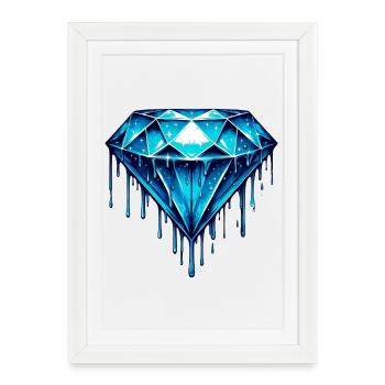 Diamond - Framed poster (27 × 37 cm) - white - Front