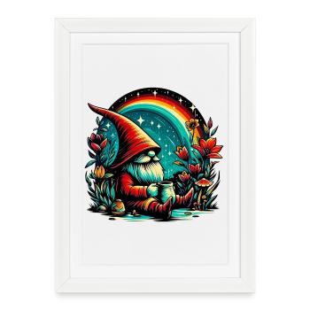 Gnome - Affiche encadrée (27 × 37 cm) - blanc - Devant
