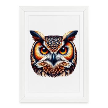 Hibou - Affiche encadrée (27 × 37 cm) - blanc - Devant