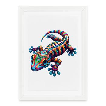 Gecko - Affiche encadrée (27 × 37 cm) - blanc - Devant