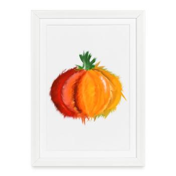 Kürbis - Gerahmtes Poster (27 × 37 cm) - Weiß - Vorne