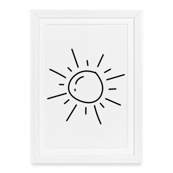 UNE Soleil - Affiche encadrée (27 × 37 cm) - blanc - Devant