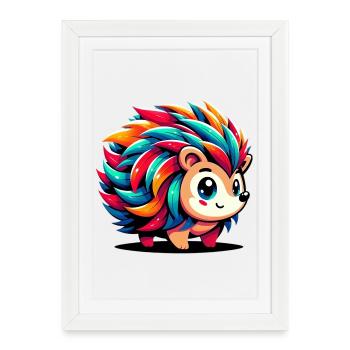 Hedgehog - Framed poster (27 × 37 cm) - white - Front