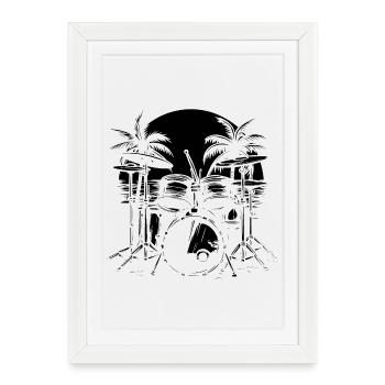percussion - Framed poster (27 × 37 cm) - white - Front