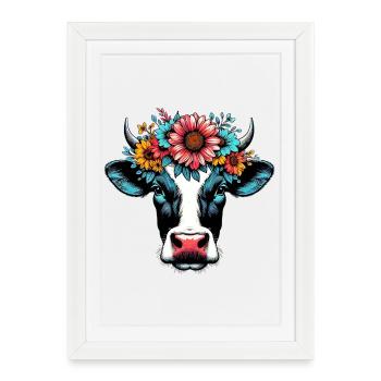 Vache - Affiche encadrée (27 × 37 cm) - blanc - Devant
