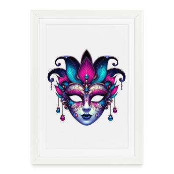 Venice Carnival Mask - Framed poster (27 × 37 cm) - white - Front