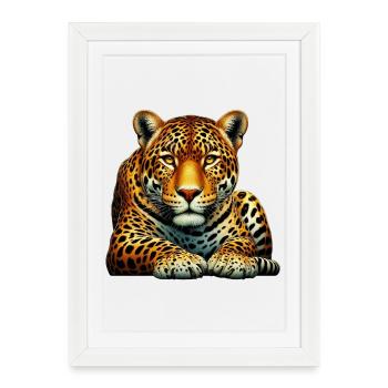 Leopard - Framed poster (27 × 37 cm) - white - Front