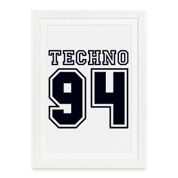 TECHNO 94 - Affiche encadrée (27 × 37 cm) - blanc - Devant