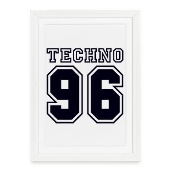 TECHNO 96 - Affiche encadrée (27 × 37 cm) - blanc - Devant